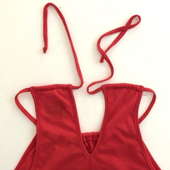 Patriotic Red Halter Top Tassel Shirt Junior XL (15-17) Summer Casual - Picture 9 of 13